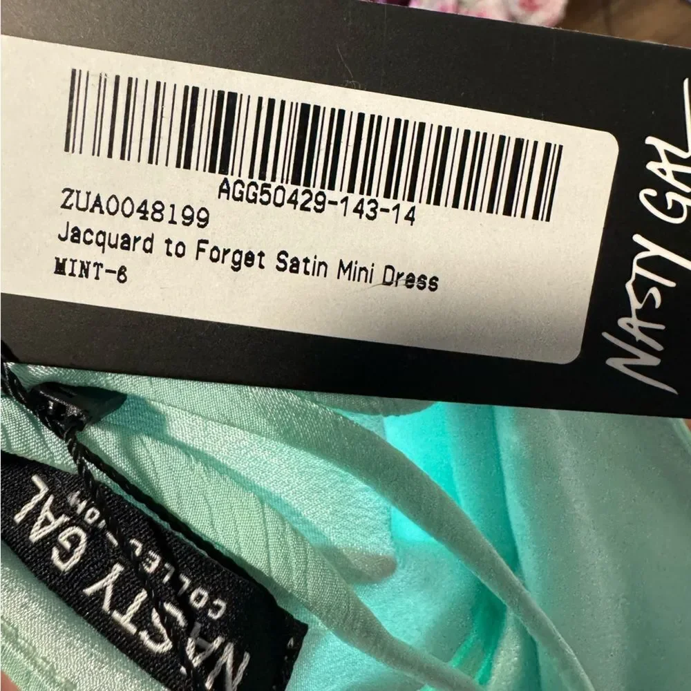 Nasty Gal Jacquard Polka Dot Mini Satin Slip Dress - Picture 7 of 8